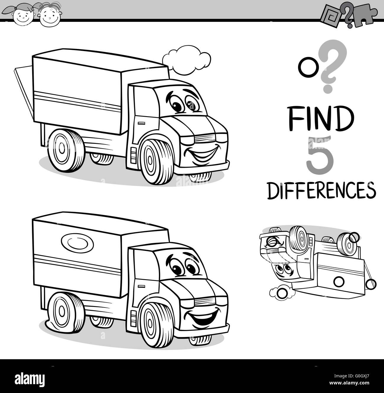 Jeu des différences de coloration Banque D'Images