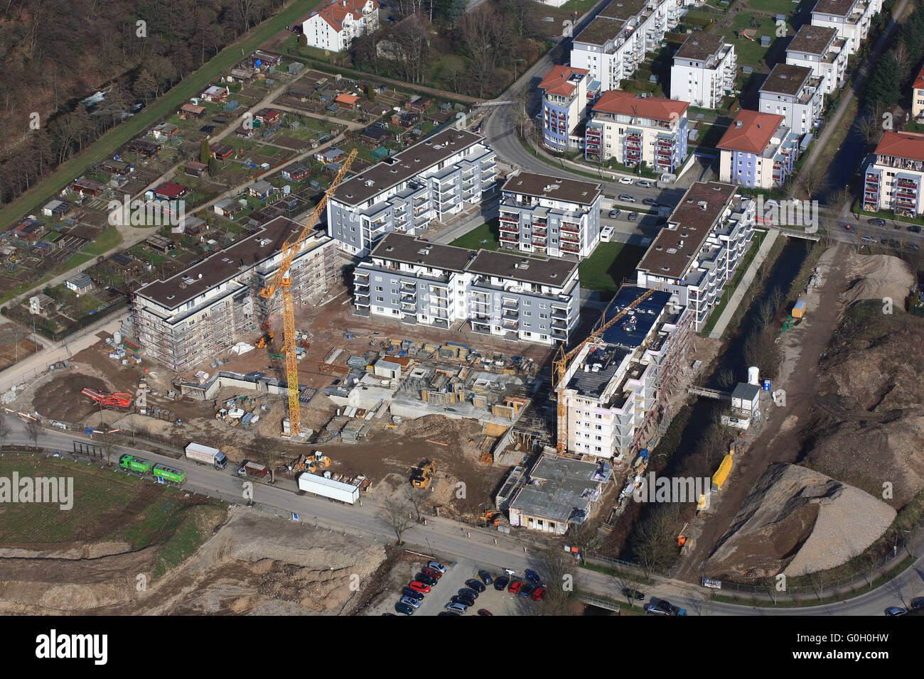 Le développement périphérique typique d'un quartier résidentiel Banque D'Images