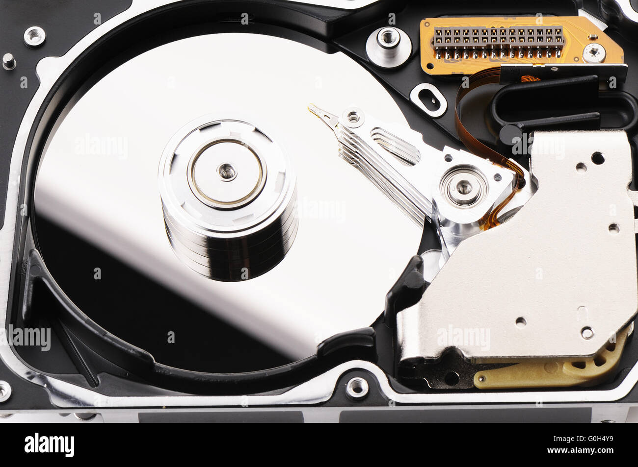 Prises en dehors du disque dur de l'ordinateur vue ci-dessus Banque D'Images