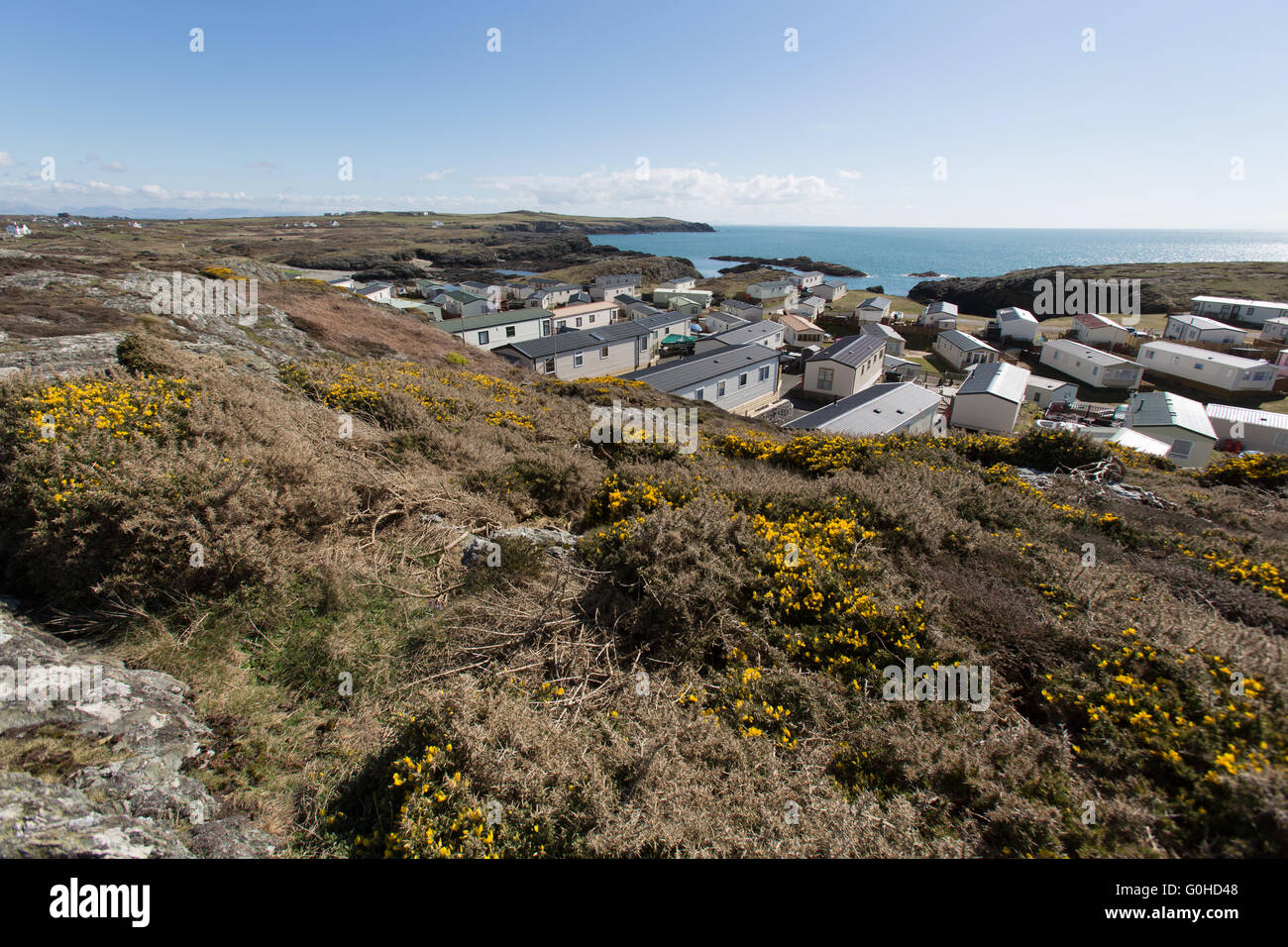 Vue pittoresque de l''Anglesey littoral sur la côte ouest de l'île sacrée, près de Rhoscolyn. Banque D'Images