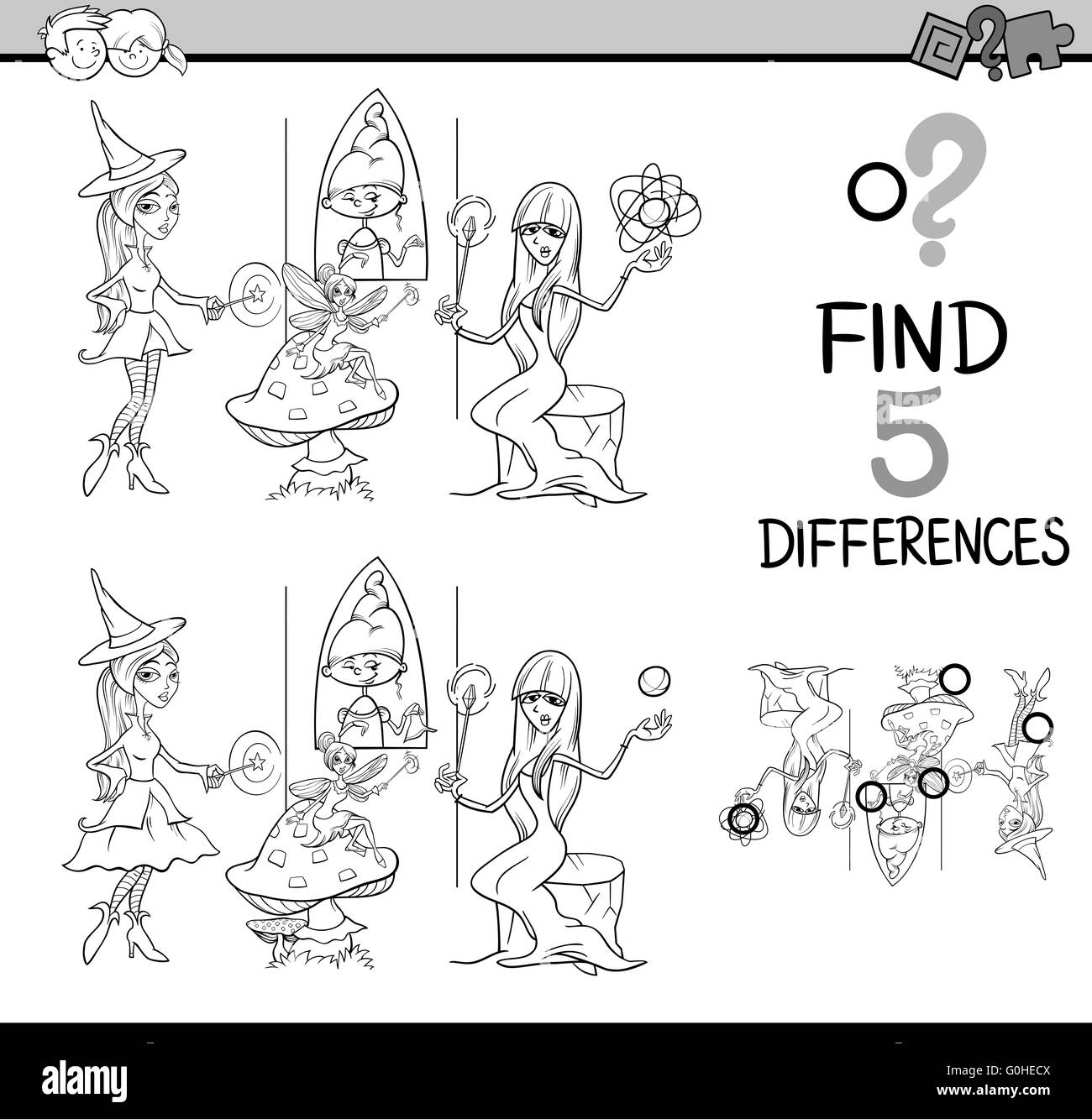 Test de différences Coloring Book Banque D'Images