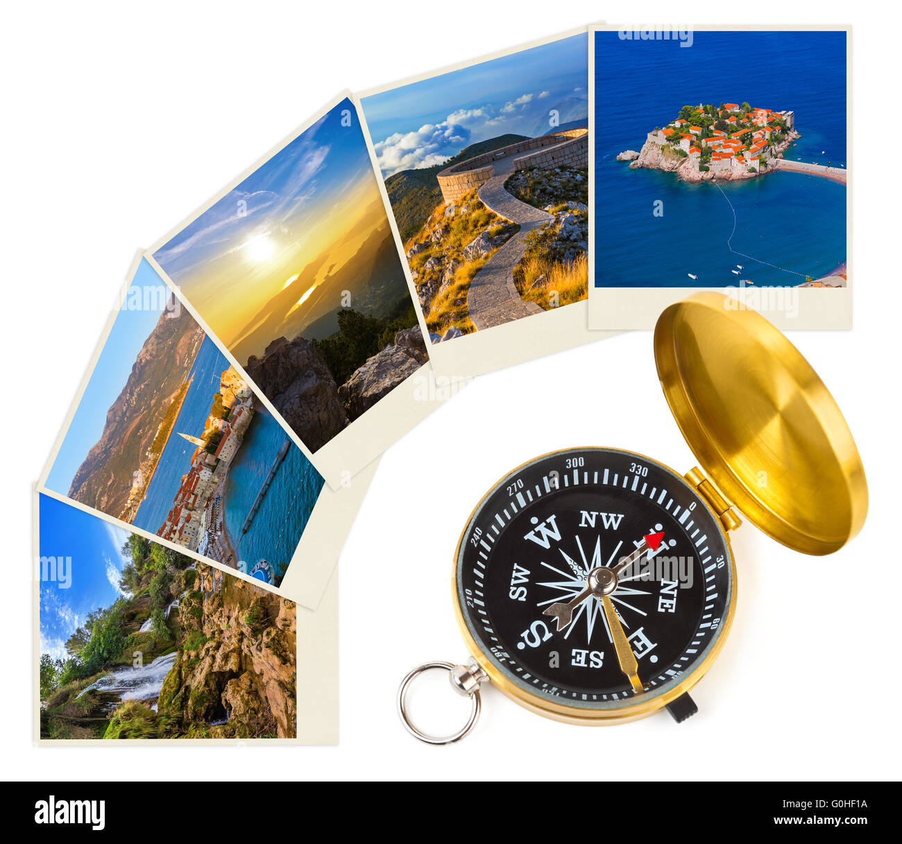 Montenegro travel images (mes photos) et de la boussole Banque D'Images