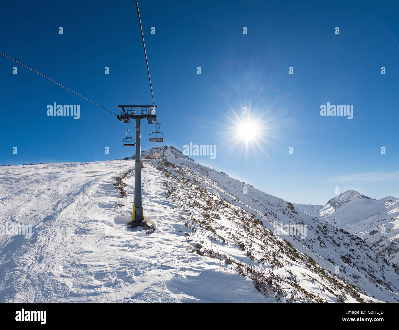 Ascenseur de chaise pour le ski Banque D'Images