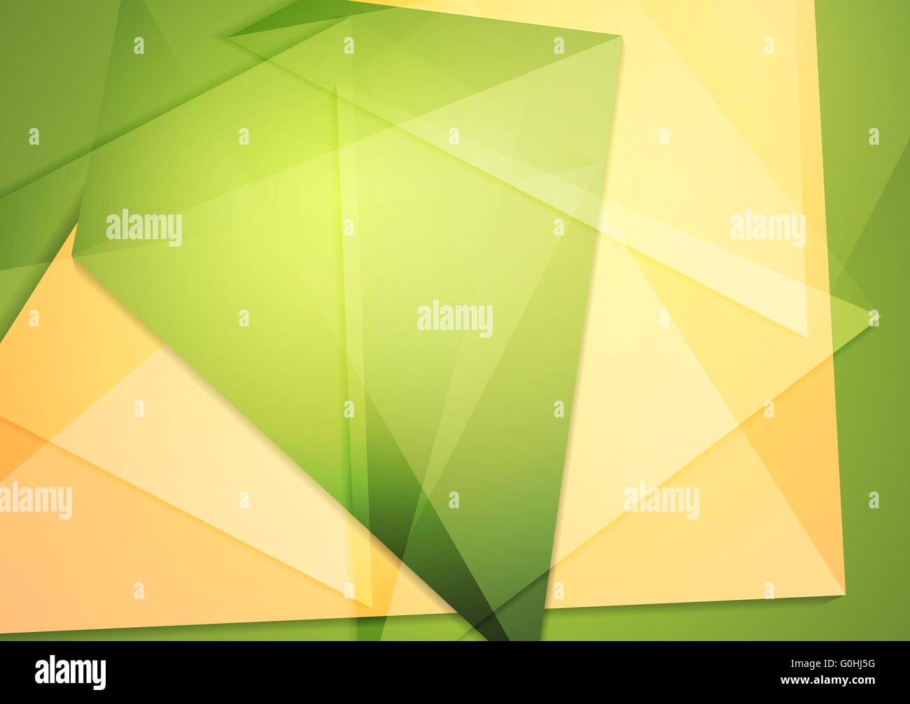 Orange Vert Modèle de brochure polygonale Banque D'Images
