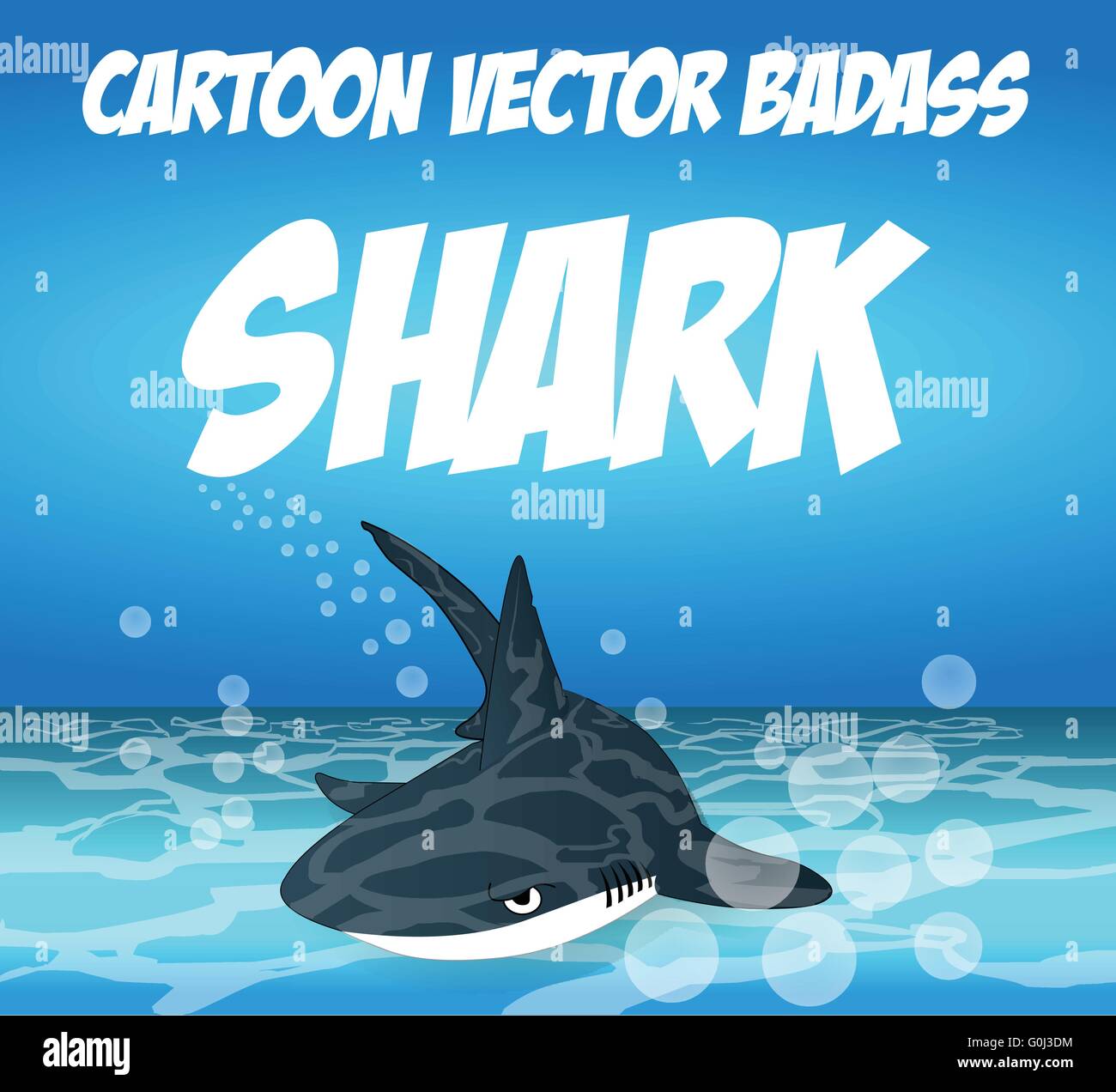 Vector Cartoon Shark Illustration de Vecteur