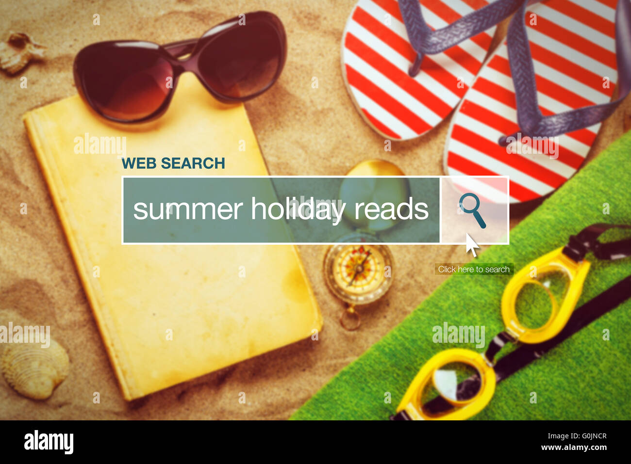 Barre de recherche Web Glossaire Terme - des vacances d'été se lit dans la définition d'internet. Banque D'Images