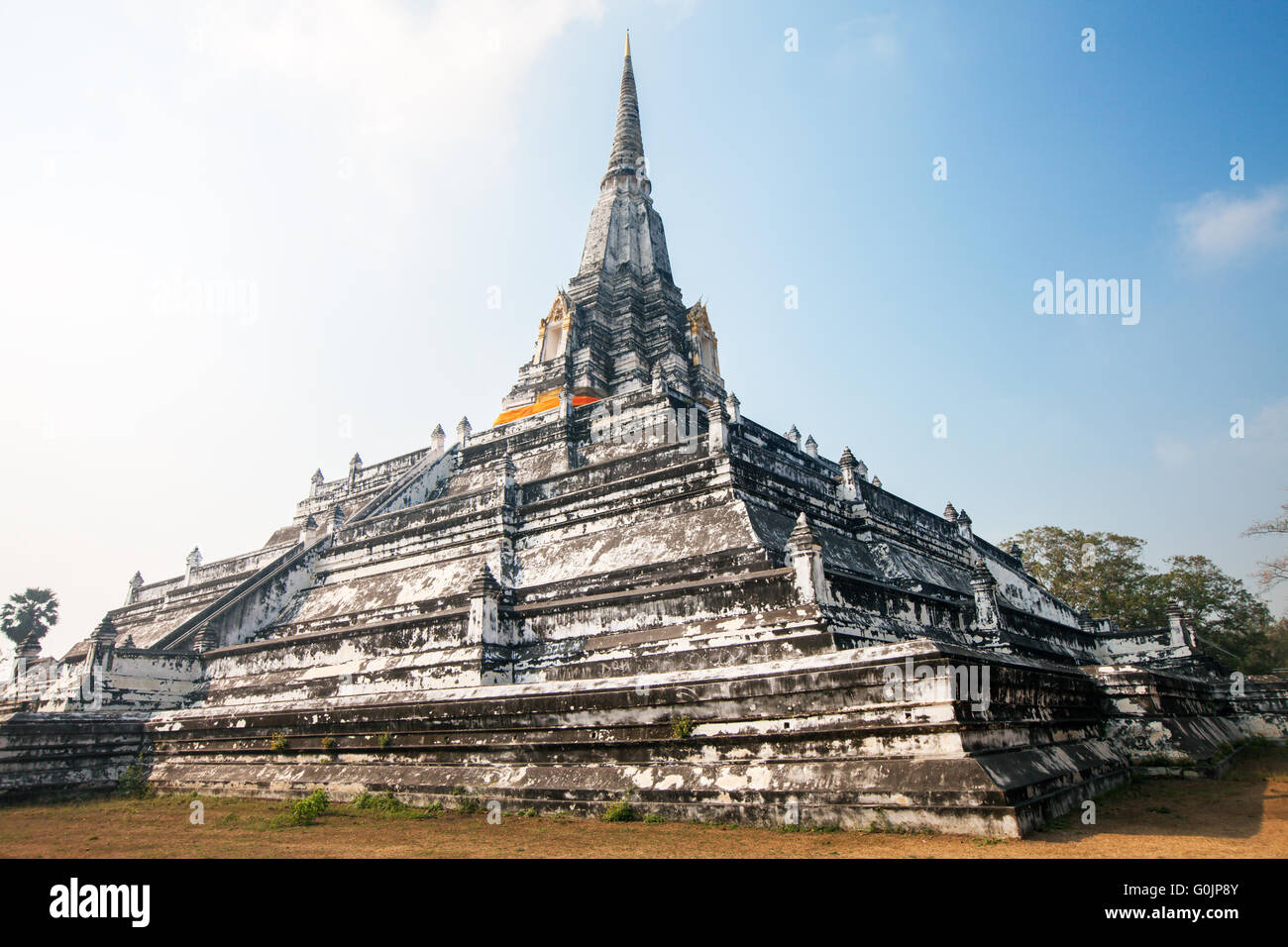 Partie de la ruine de Wat Phu Khao Thong à Ayutthaya, Thaïlande Banque D'Images