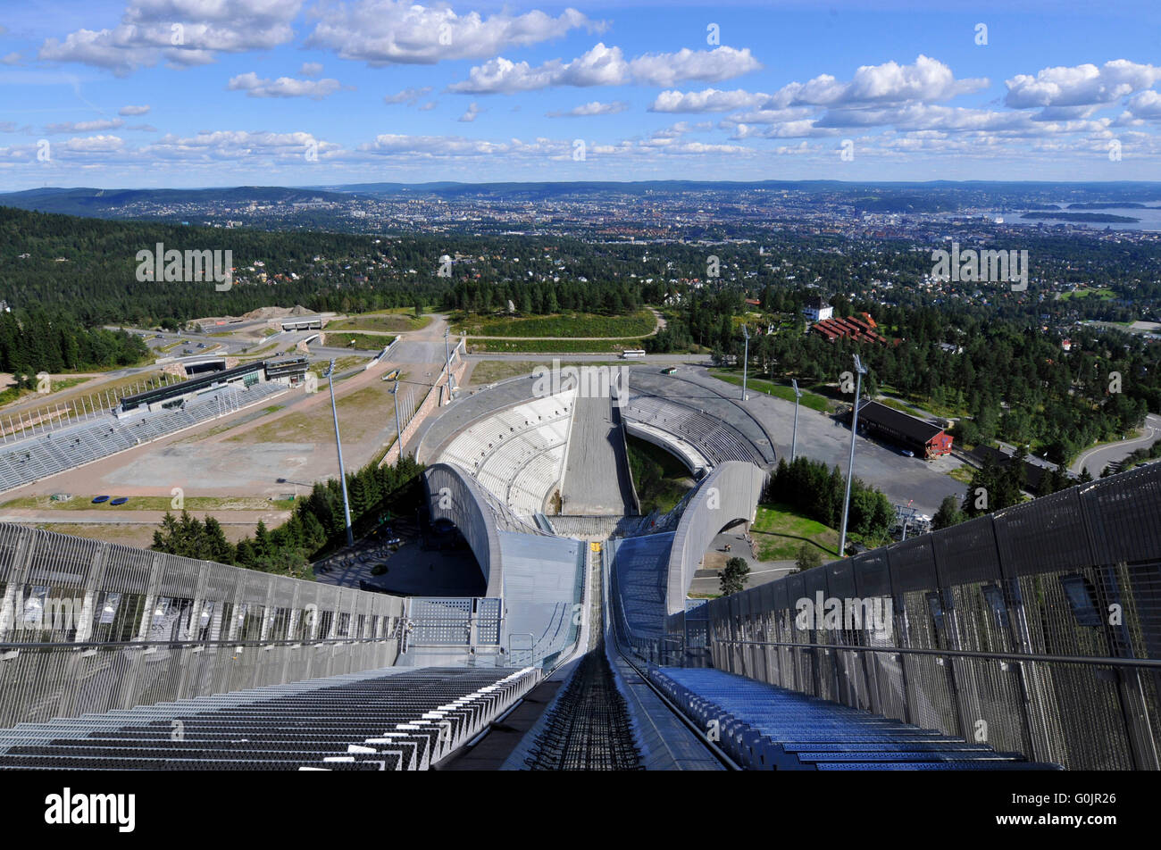 Holmenkollbakken, saut à ski de Holmenkollen, hill, Oslo, Norvège Banque D'Images
