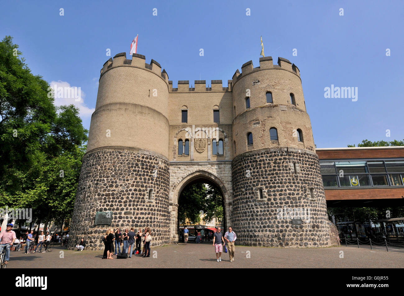Hahnentorburg, la Rudolfplatz, Cologne, Rhénanie du Nord-Westphalie, Allemagne / Köln Banque D'Images