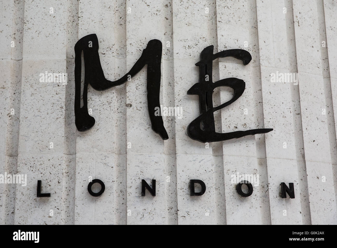 Londres, Royaume-Uni. 1er mai 2016. La marque pour l'hôtel 5 étoiles moi hôtel de Londres. Credit : Mark Kerrison/Alamy Live News Banque D'Images