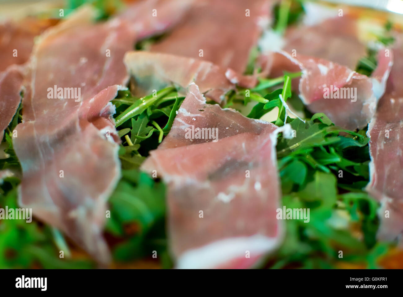 Jambon de Parme et salade Banque D'Images