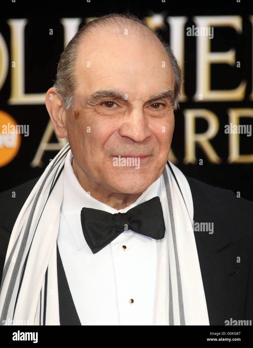 3 avril 2016 - David Suchet qui fréquentent l'Olivier Awards 2016 au Royal Opera House, Covent Garden à Londres, au Royaume-Uni. Banque D'Images