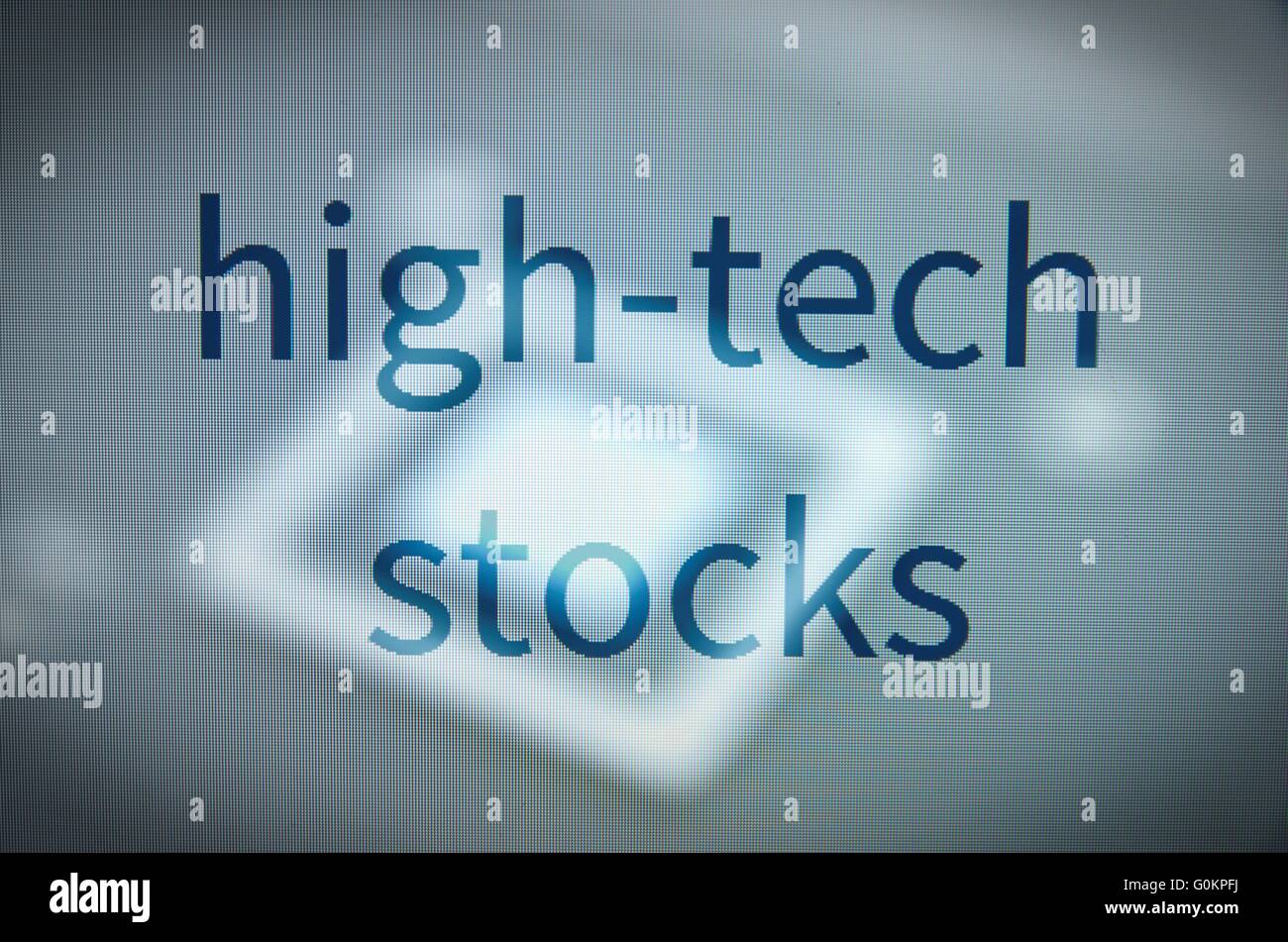 Inscription sur les stocks de haute technologie écran PC Banque D'Images