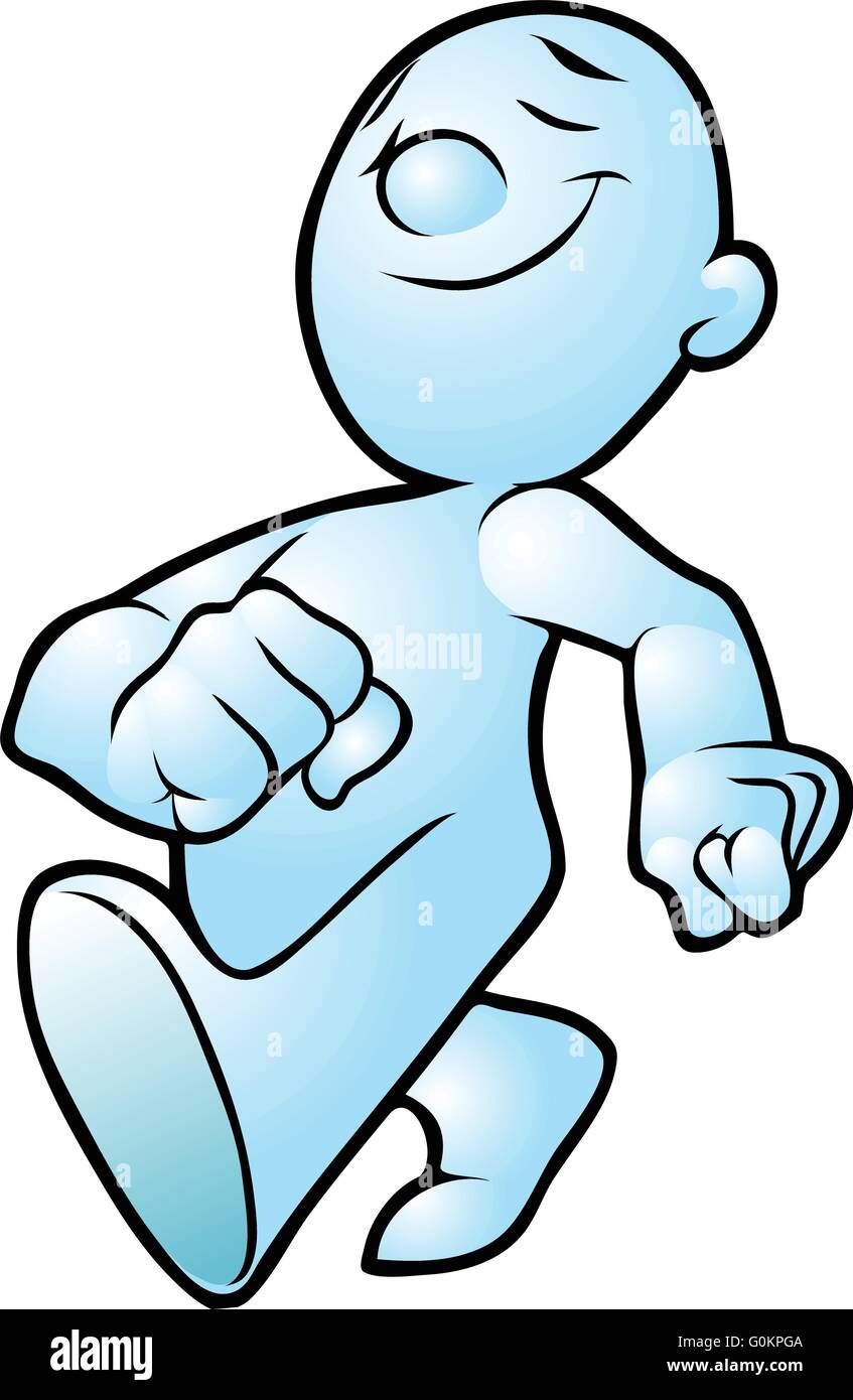 Vector cartoon clip art ou illustration d'un dessin animé générique personne qui marche en avant avec confiance. Illustration de Vecteur