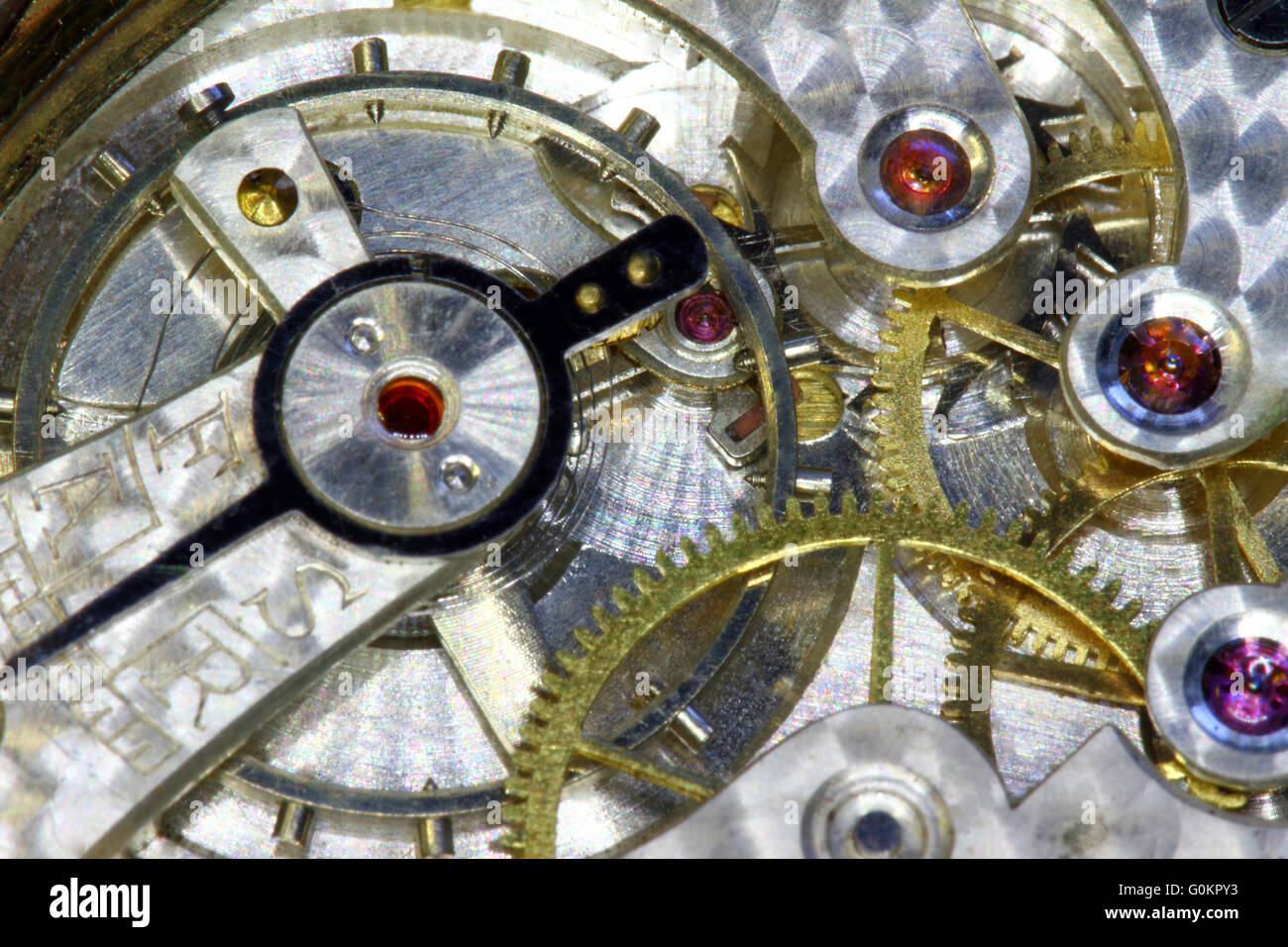 Fonctionnement d'une montre de poche vintage Banque D'Images