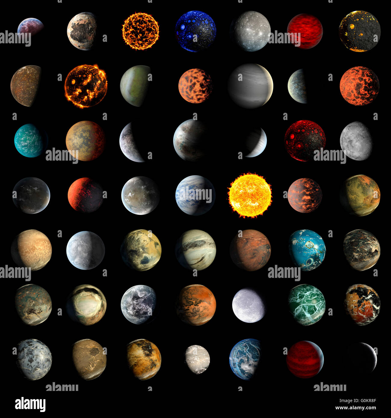 Planète Exo exotiques de fantaisie isolé de l'espace galaxy jeu Banque D'Images