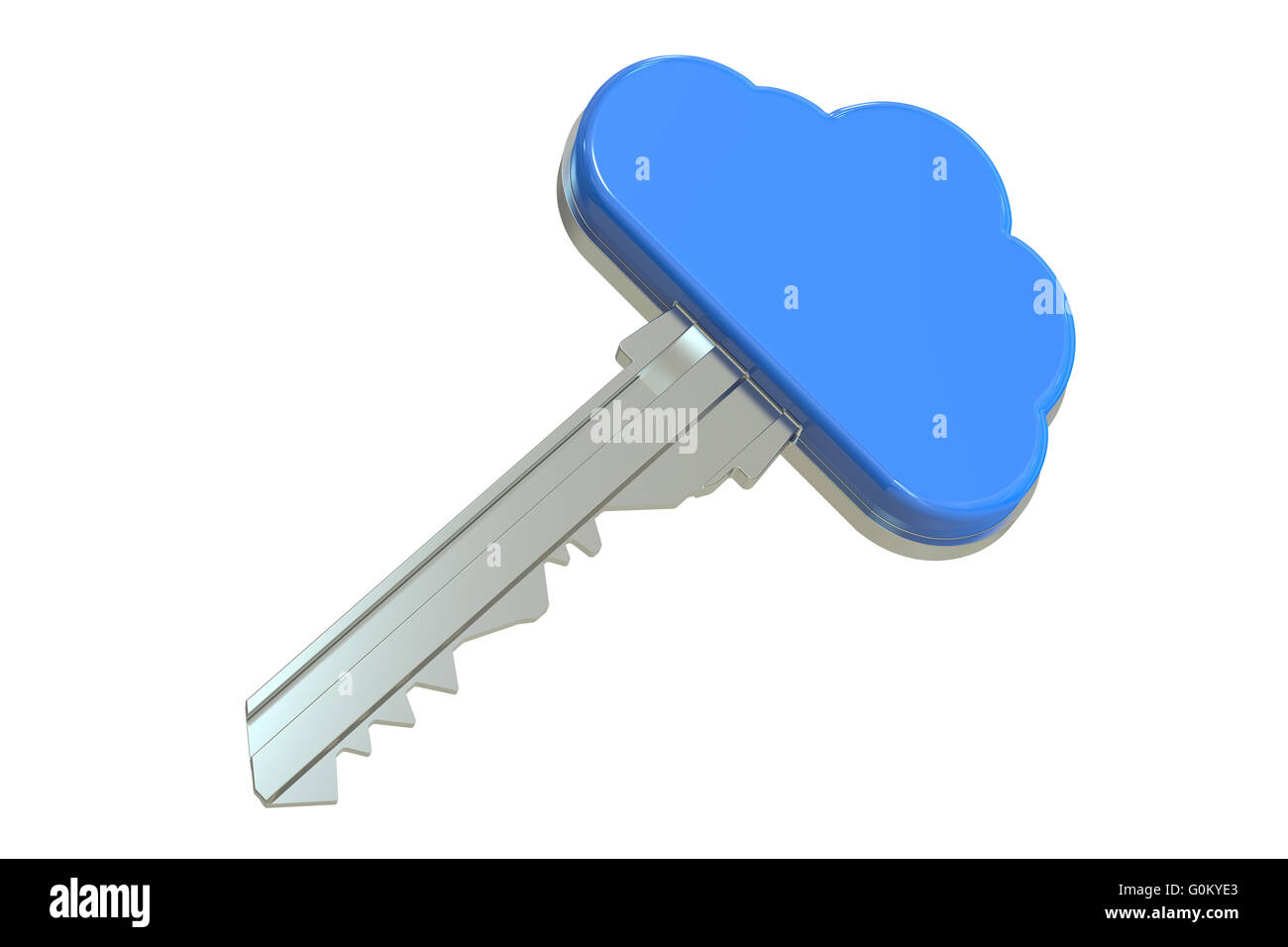 Concept de sécurité cloud computing, rendu 3D isolé sur fond blanc Banque D'Images
