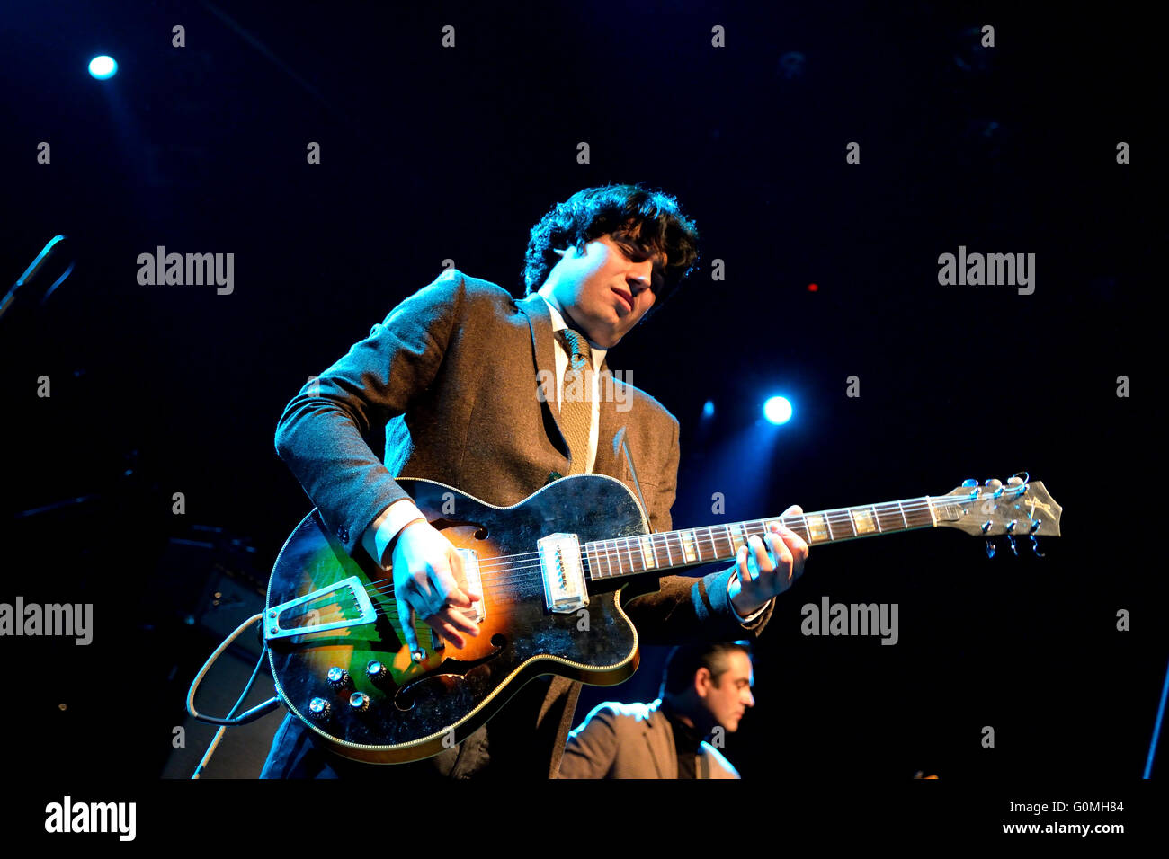 Barcelone - JAN 9 : Le Limboos (Rhythm and Blues Band) effectue à Apolo lieu le 9 janvier 2015 à Barcelone, Espagne. Banque D'Images
