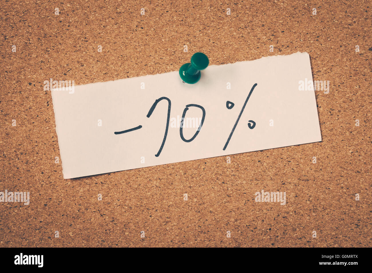 -70 moins soixante pour cent Banque D'Images