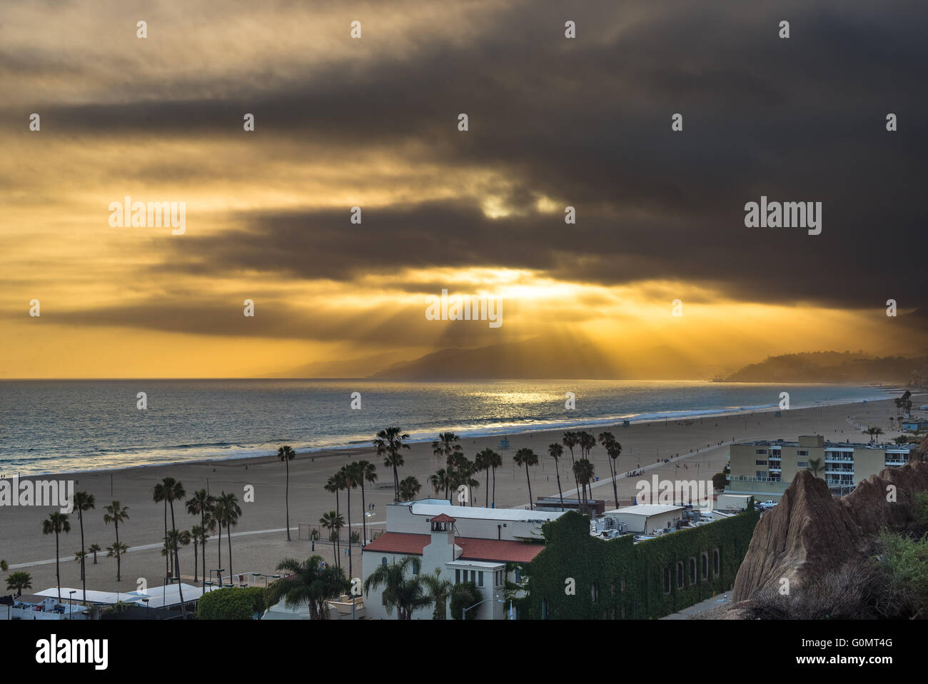 Palisades Park vue sur la baie de Santa Monica, CA, USA Banque D'Images