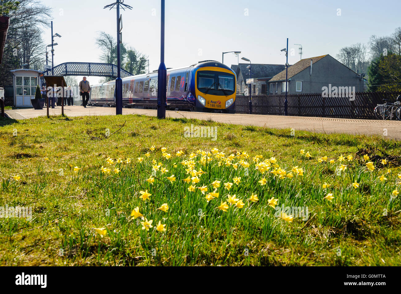 First TransPennine Express à Arnside gare Cumbria Banque D'Images