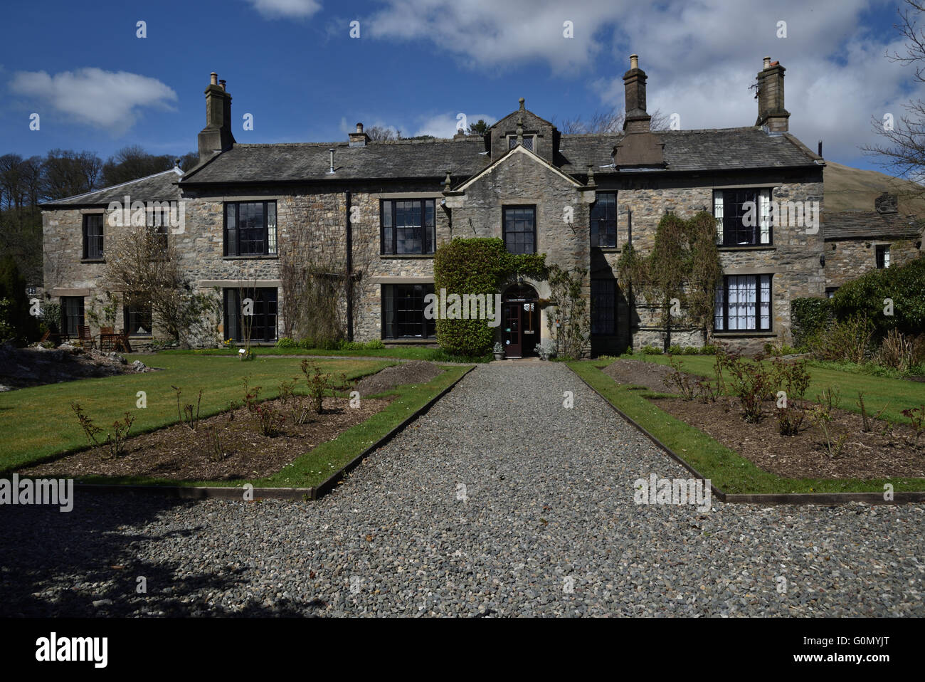 Épines Hall, Manoir Tudor, Sedbergh, Cumbria, Angleterre, Royaume-Uni Yorkshire Dales. Banque D'Images