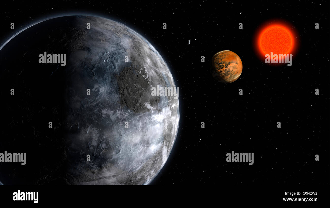 Planète Exo exotiques de fantaisie espace galaxy isolés Banque D'Images