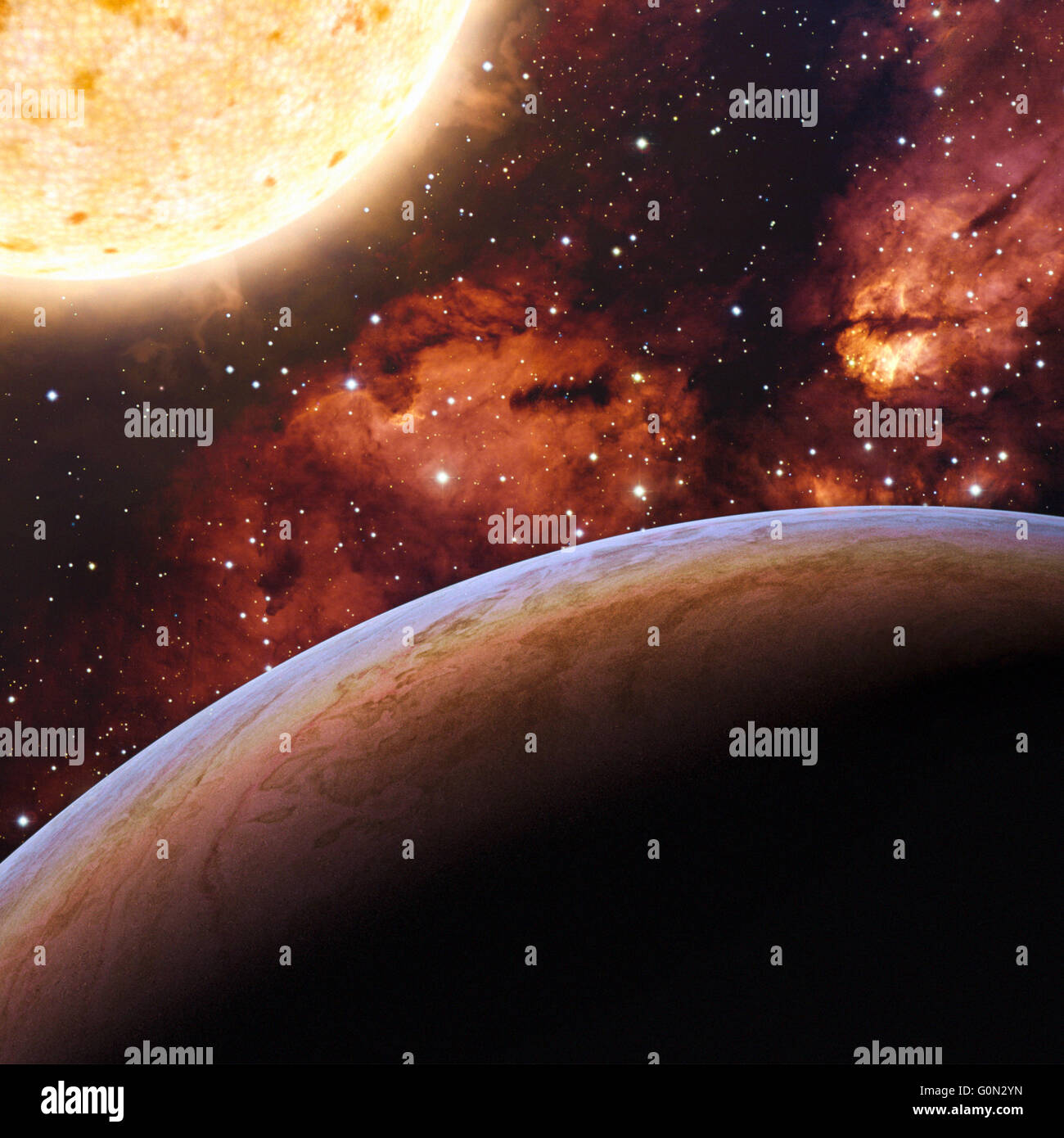 Planète Exo exotiques de fantaisie espace galaxy isolés Banque D'Images