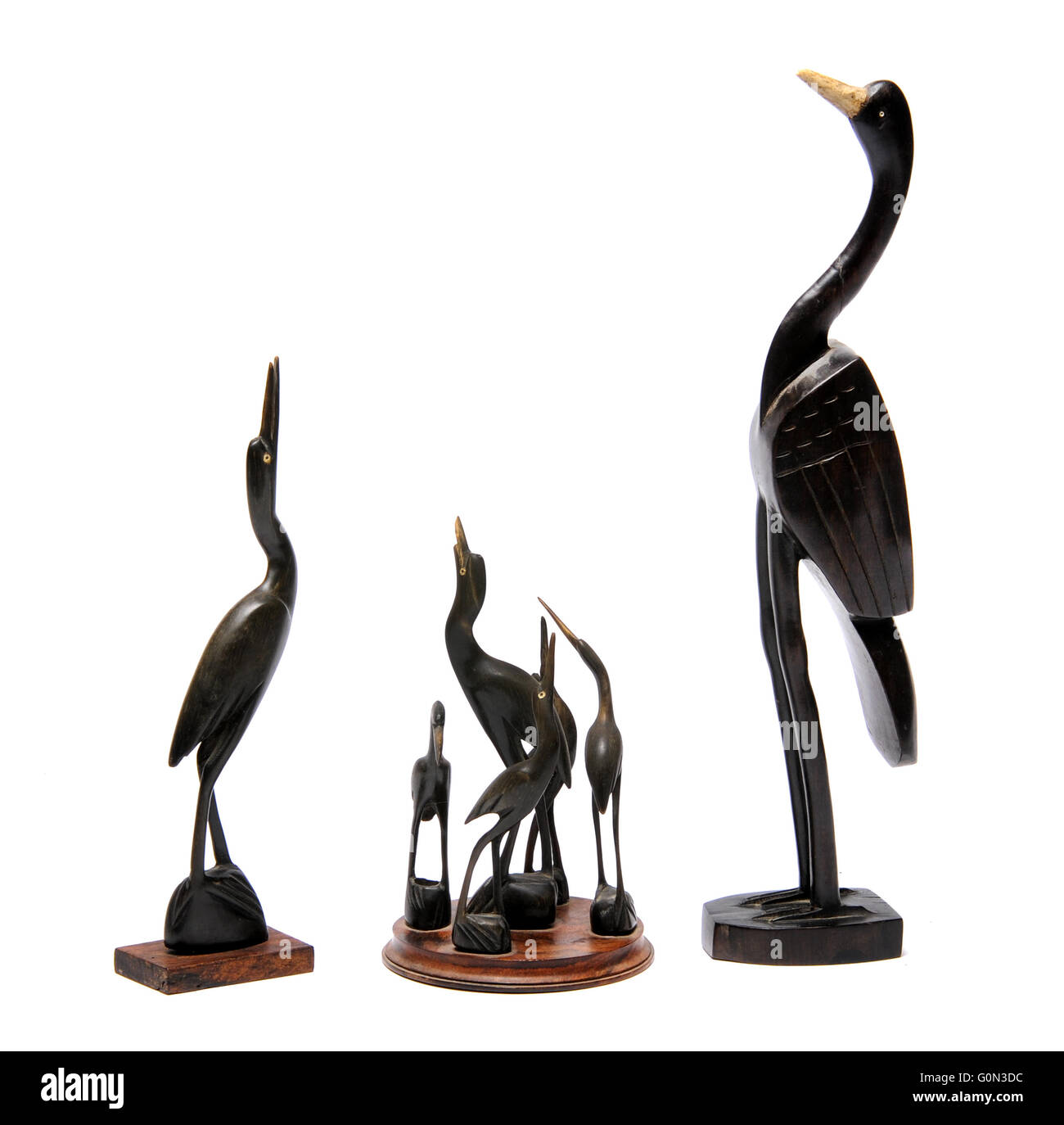 Sculpture en bois d'oiseaux Banque D'Images