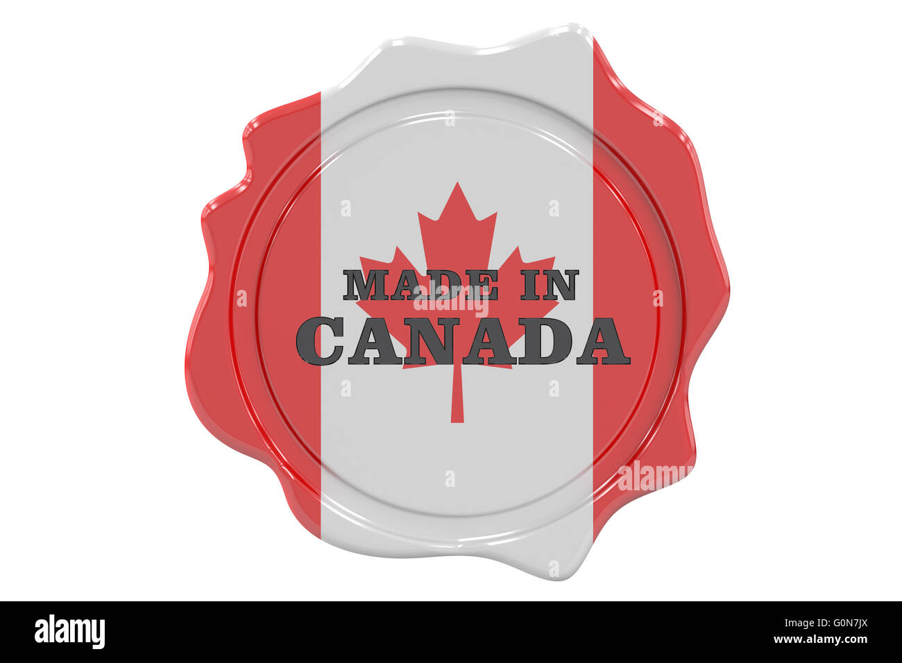 Seal "made in Canada", 3D Rendering Banque D'Images