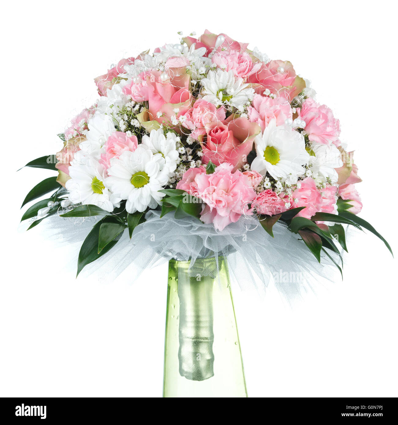 Mariage bouquet sur fond blanc Banque D'Images