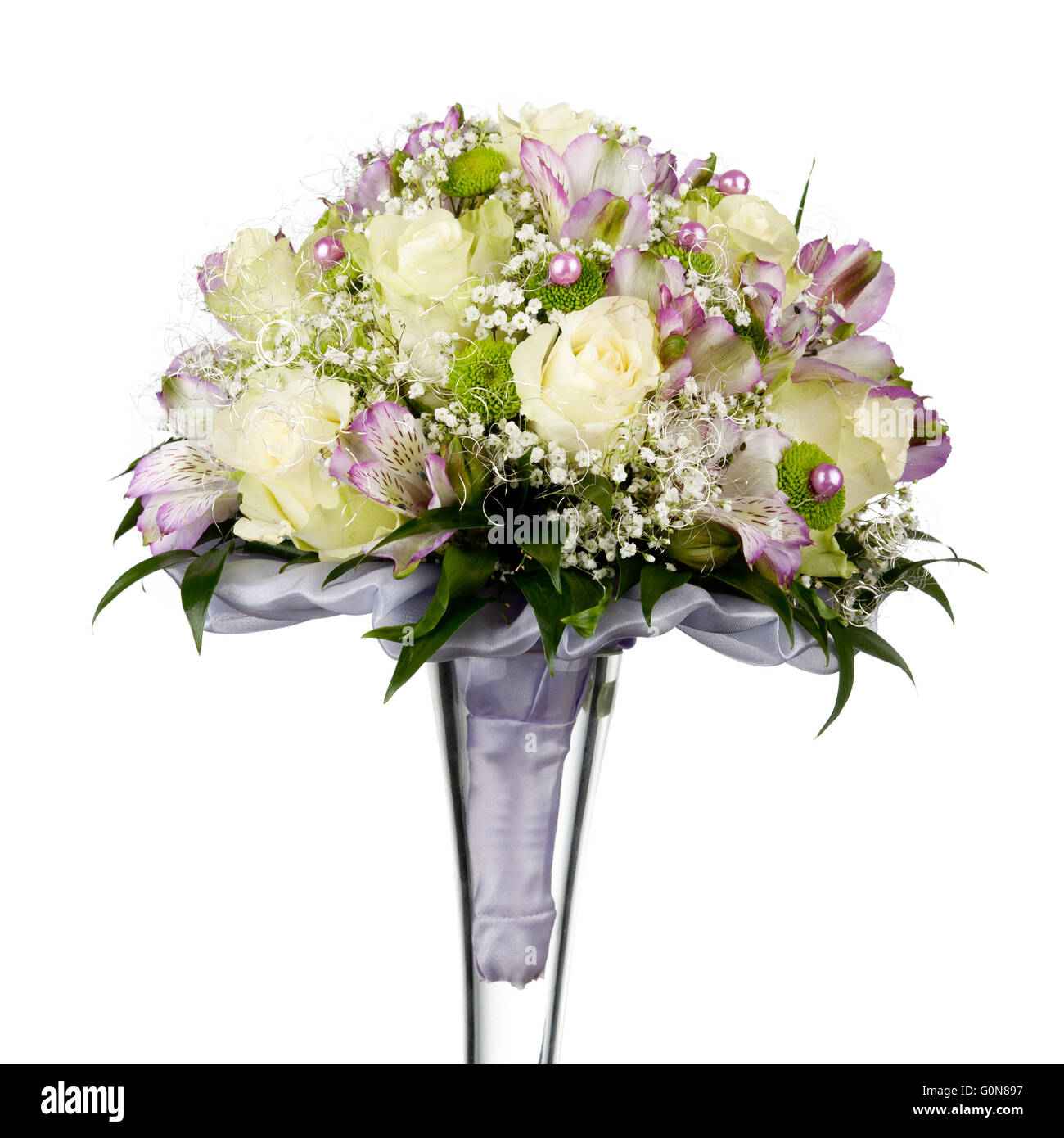 Mariage bouquet isolé sur fond blanc Banque D'Images