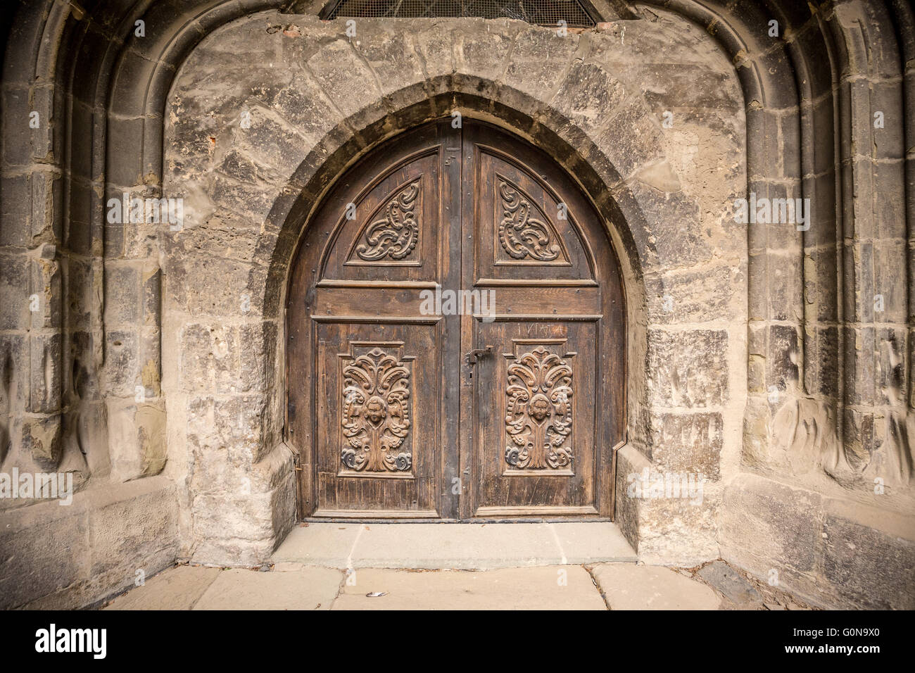 Détail d'une vieille église ou porte du château Banque D'Images