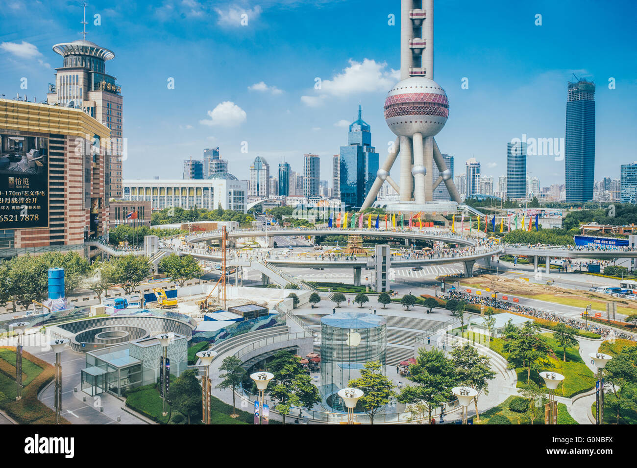 La ville de Shanghai, Pudong Lujiazui CBD, centre des finances de Shanghai. Banque D'Images