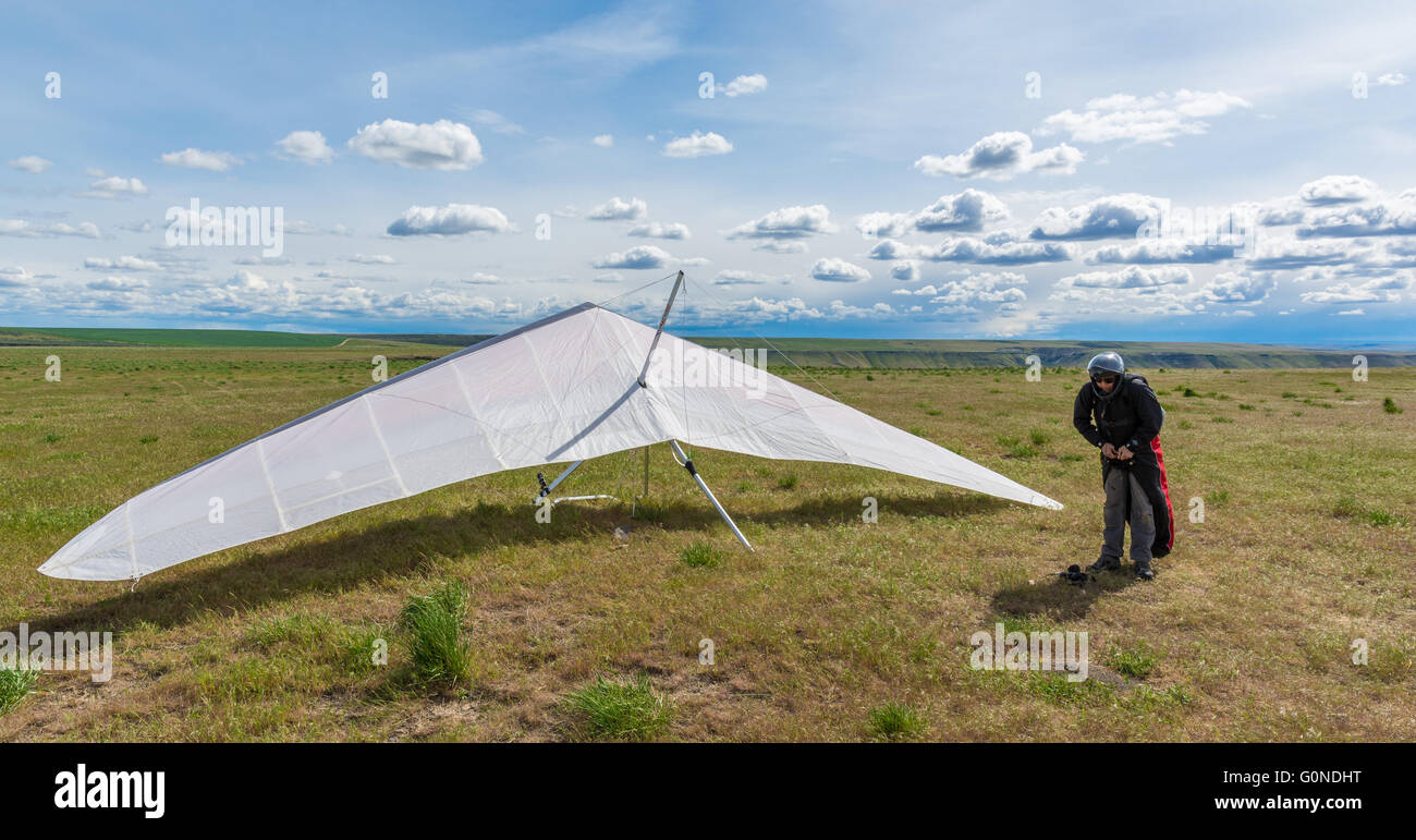 Diego Calderoni se dirigeant vers le site de lancement Banque D'Images