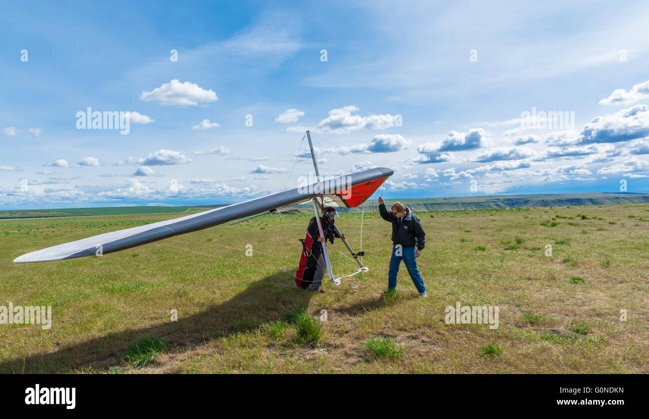 Diego Calderoni se dirigeant vers le site de lancement Banque D'Images