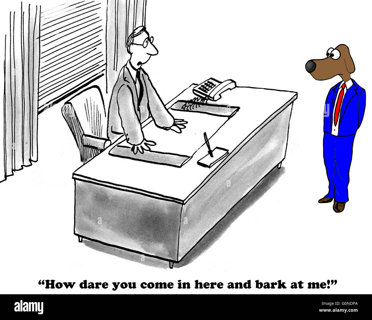 Caricature d'affaires sur les conflits au travail. Banque D'Images