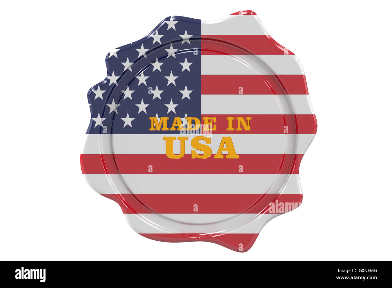 Made in USA sceau, timbre. Le rendu 3D Banque D'Images