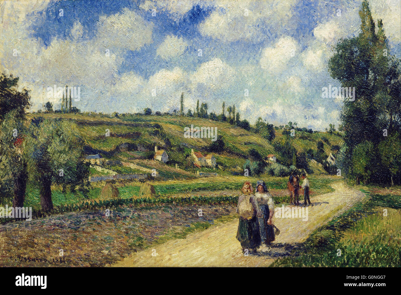 Camille Pissarro - Paysage près de Pontoise, la route d'Auvers, 1881 Banque D'Images