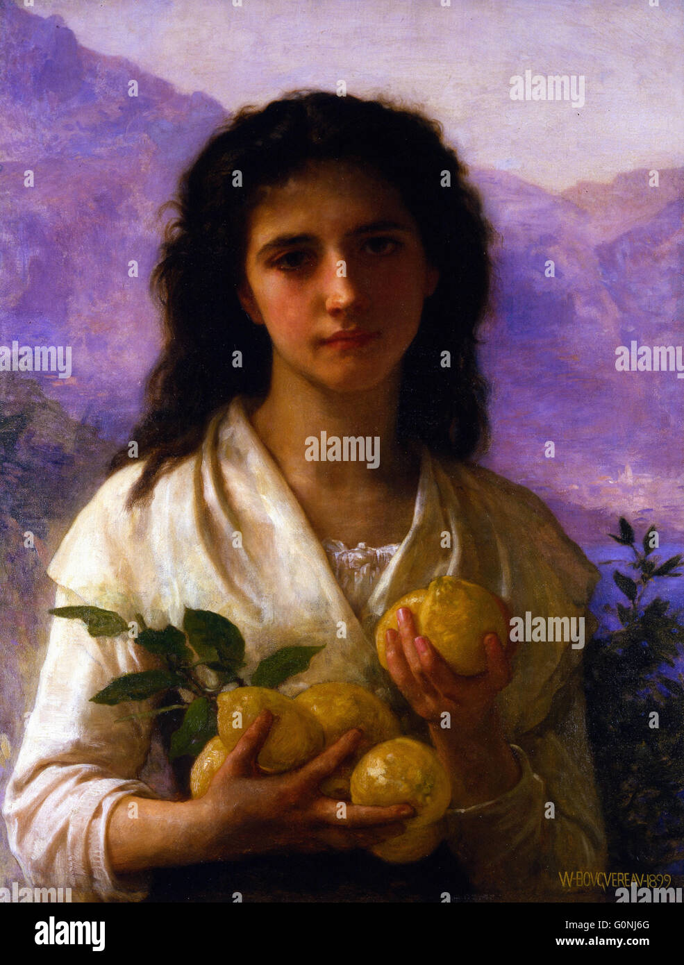 William Adolphe Bouguereau - Girl Holding citrons Banque D'Images