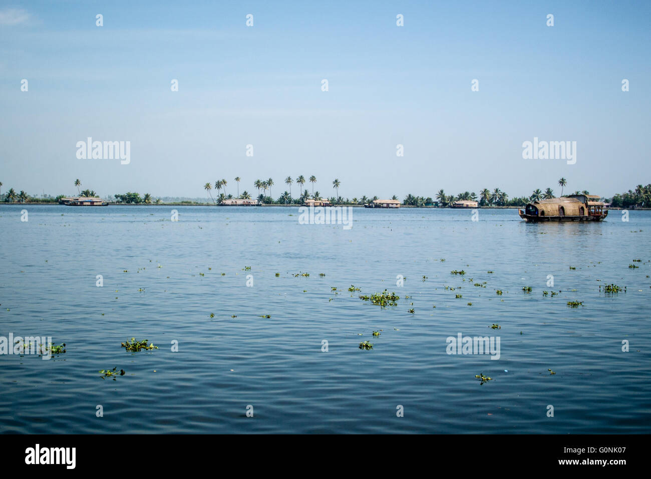 Bateaux de riz transformé Houseboats Kerala Backwaters sur l Banque D'Images