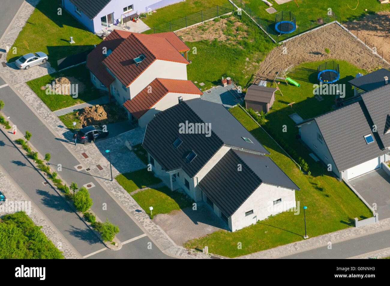 France, Bas Rhin (67), village de Herbitzheim, nouvelles maisons résidentielles Banque D'Images