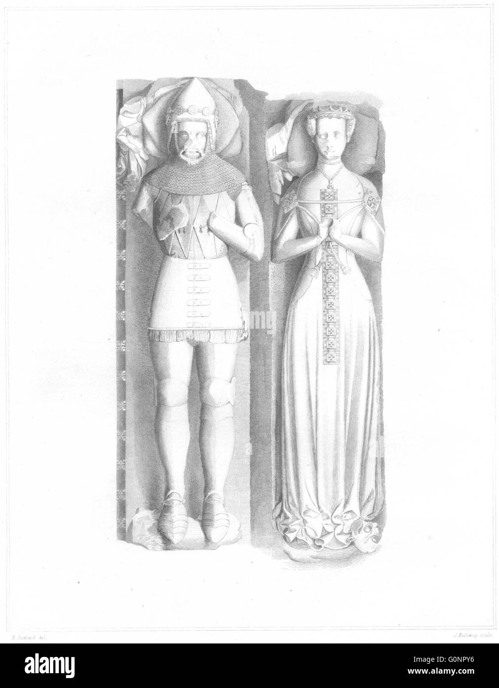 Rois CARSWELL : Monument de Dinham Famille à, antique print 1822 Banque D'Images