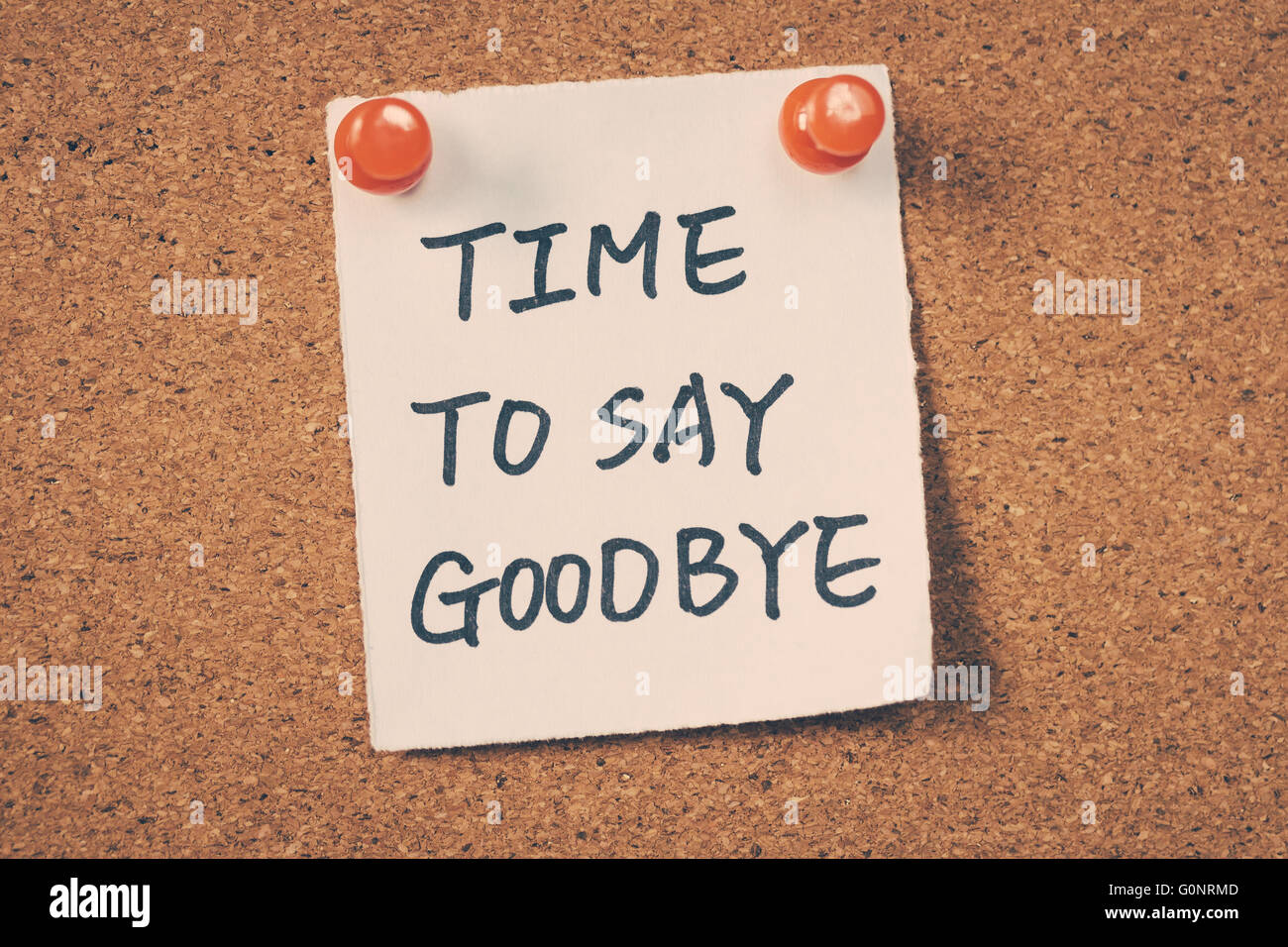 Le temps de dire au revoir Banque D'Images