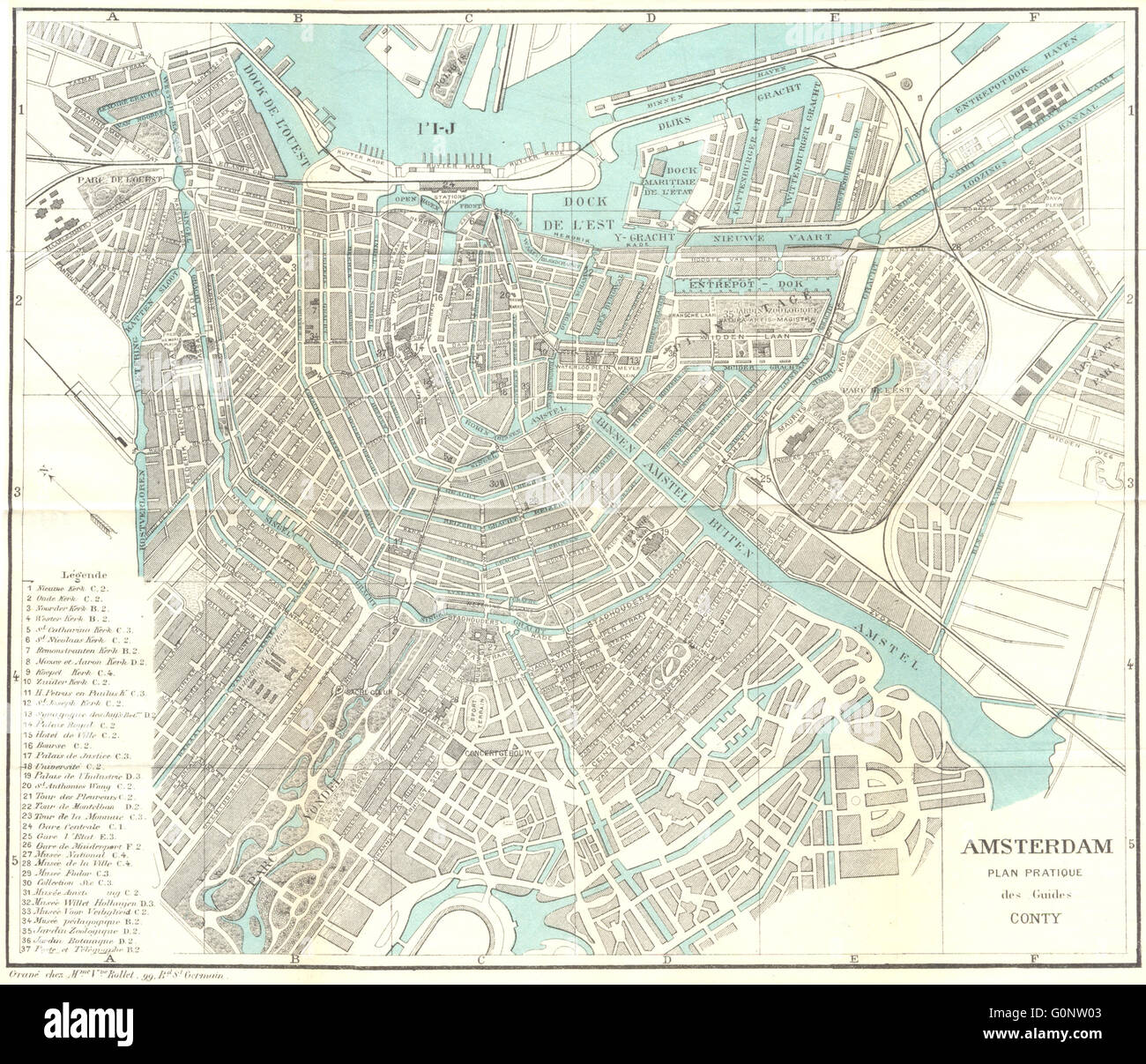 Pays-bas : Amsterdam Plan, 1909 Banque D'Images