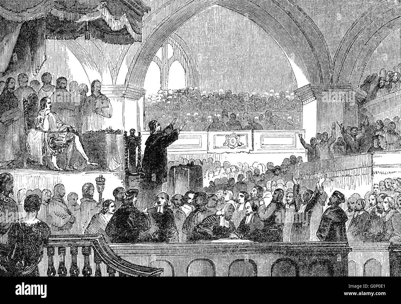 John Davidson prêchant à l'Assemblée générale de l'Église d'Écosse Banque D'Images