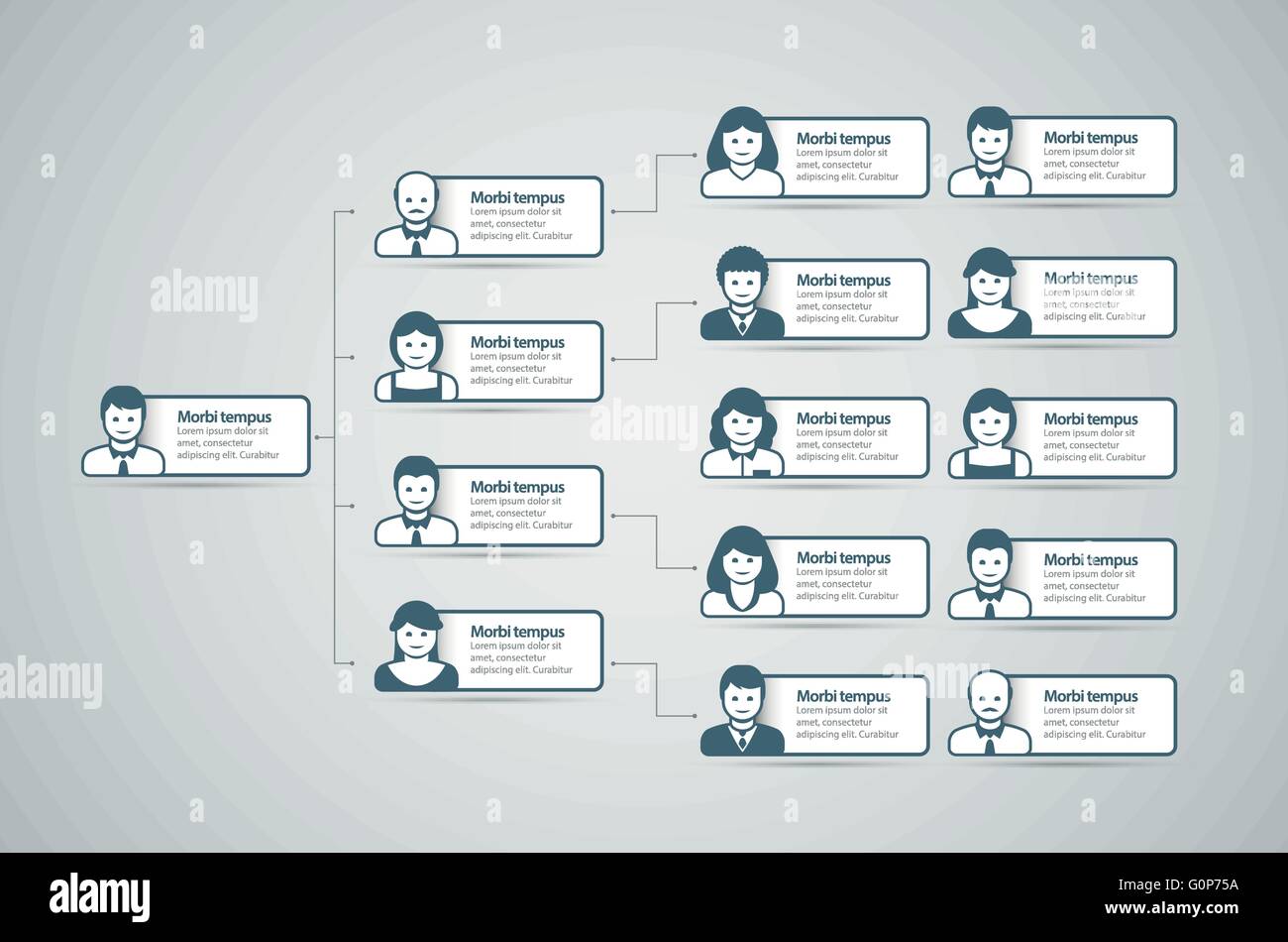 L =organigramme avec des gens d'affaires d'icônes. Vector illustration. Illustration de Vecteur