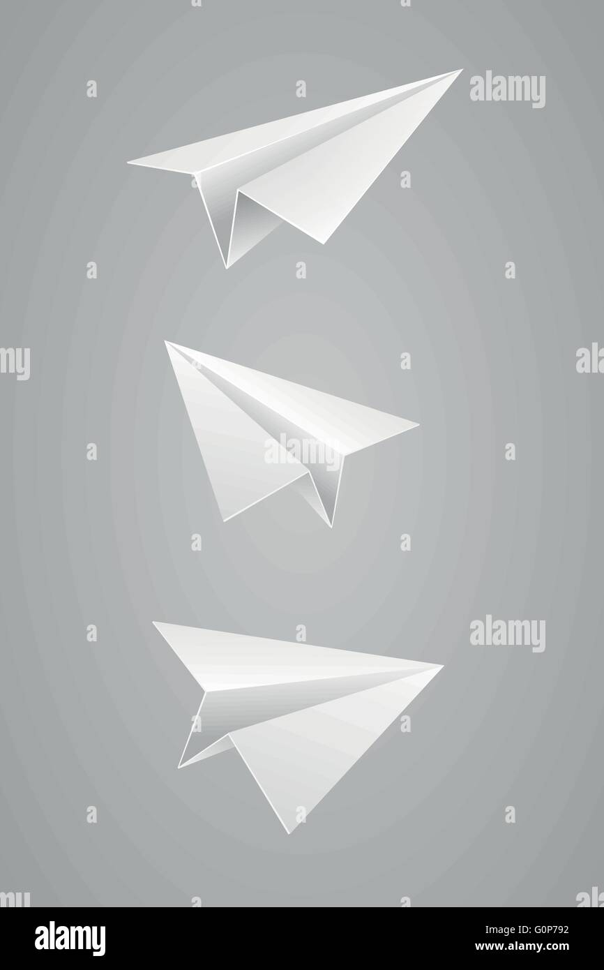 Illustration Vecteur de jeu d'avion de papier blanc. Illustration de Vecteur