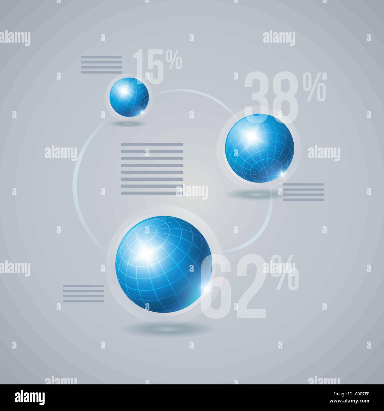 Vector infographic template avec globes bleu. Les éléments sont séparément en couches en fichier vectoriel. Illustration de Vecteur