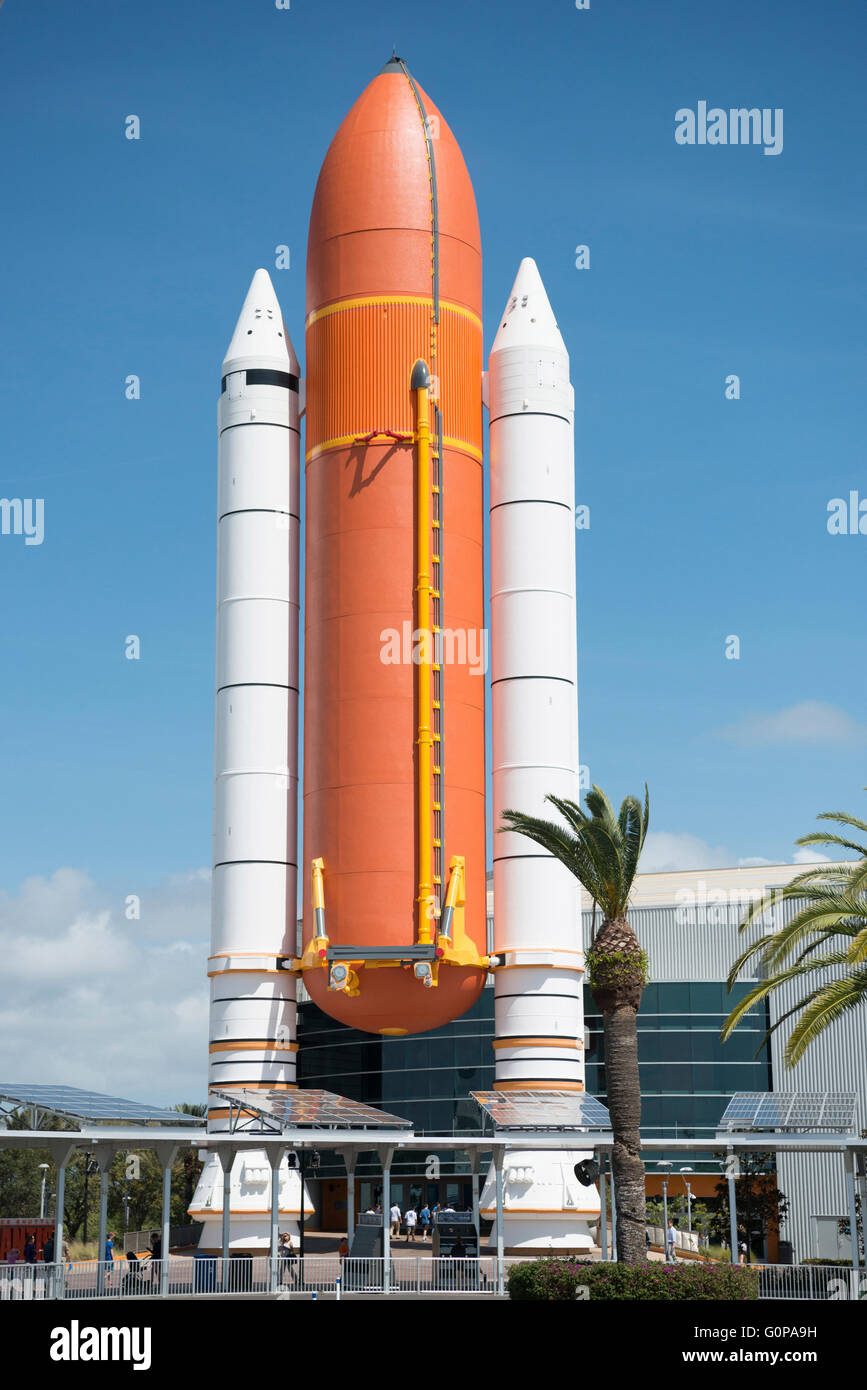 La navette spatiale Atlantis au Kennedy Space Center (KSC) Syndicat d'habitation à Cape Canaveral en Floride, USA Banque D'Images